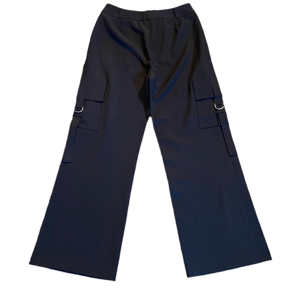 Un1deus2trois3 Paris wool blend black cargo pants with wide legged pants…